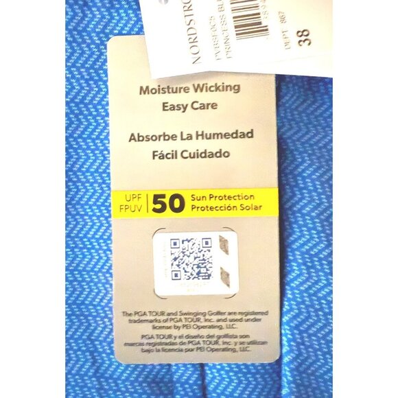 PGA Tour Mens Blue Tonal Print Pockets Golf UPF Sun Protection Shorts Sz 38 New - Picture 4 of 10